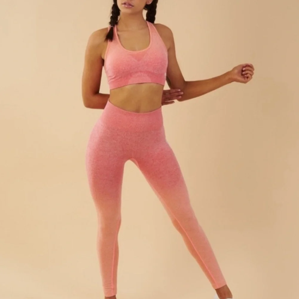 Gymshark Ombré Seamless Leggings in Peach Coral - Picture 5 of 5